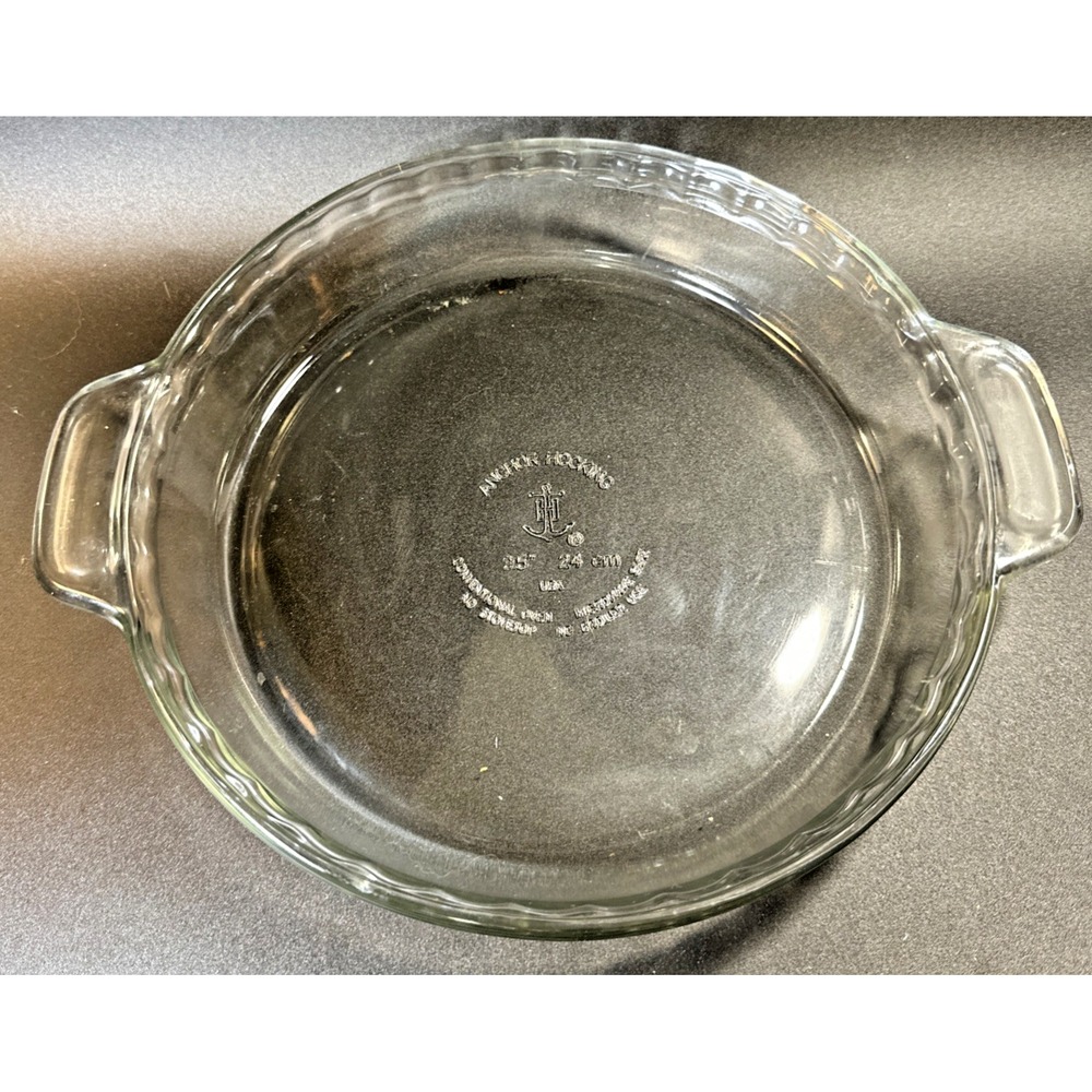 Anchor Hocking Oven Basics 9.5 Inch Deep Pie Glass Baking Dish Fluted Clear - Picture 1 of 5